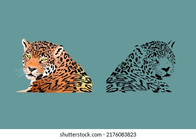Vector de cabezas de par de leopardo