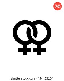 Couple lesbian Icon Flat Style Isolated Vector Illustration