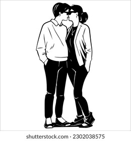 Couple of LGBT , isolated on white