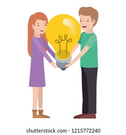 couple with light bulb avatar character
