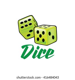 A Couple Of Lime Green Dice Rolling In Vector Format Illustration Over White Isolated Background Dice Icon, Dice Icon Eps10, Dice Icon Vector, Dice Icon Eps