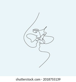 Couple line art. Man and woman one line drawing vector. Abstract minimal elegant logo