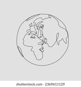 Couple line art. Man and woman one line drawing vector. Abstract minimal elegant logo	