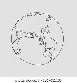Couple line art. Man and woman one line drawing vector. Abstract minimal elegant logo	