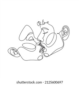 Pareja línea de arte vector amor beso