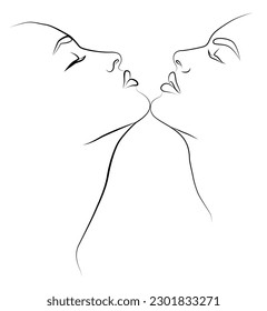 Couple line art  woman   woman one line drawing vector  Abstract minimal elegant logo