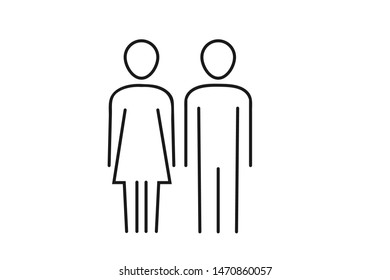 Couple line icon vector on white background 