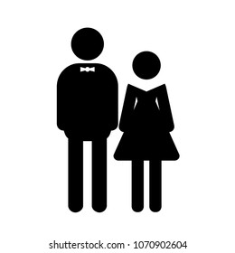 Couple line icon for web, mobile and infographics. Vector dark grey icon isolated on light grey background.
