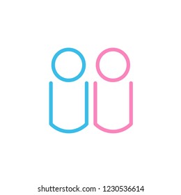Couple line icon for web, mobile and infographics. Vector illustration isolated on white background