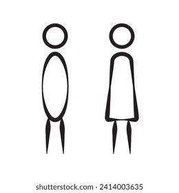 Couple line icon for web, mobile and infographics. Symbol man and woman on white background. Editable stroke. Vector illustration EPS 10.