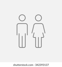 Couple line icon for web, mobile and infographics. Vector dark grey icon isolated on light grey background.