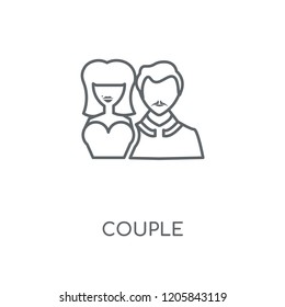 Couple linear icon. Couple concept stroke symbol design. Thin graphic elements vector illustration, outline pattern on a white background, eps 10.
