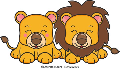 Couple of Lions Valentine's Day Animal Love