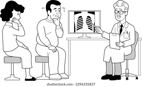A couple listening to a doctor
