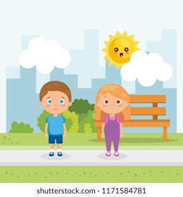 couple little kids in the park characters