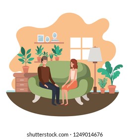 couple in living room avatar character