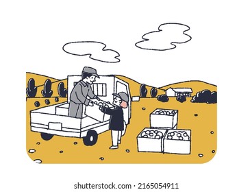 A couple loading crops on a truck People involved in the production of agricultural products