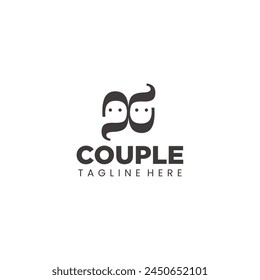 Couple logo design concept vector template