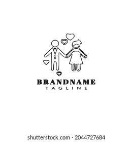 couple logo design template icon modern vector illustration