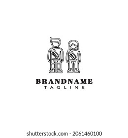 Logo-Design-Vorlage für Paar, moderne Vektorgrafik