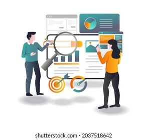 A couple is looking for and selecting data