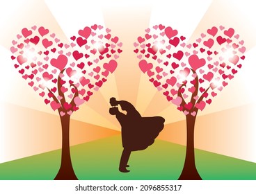 Couple in love, abstract background