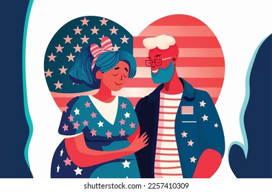 couple in love american man woman look at each other happy valentine day celebration relationship and romantic date