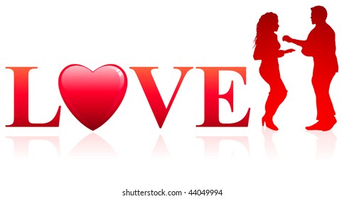 Couple with Love background Original Vector Illustration