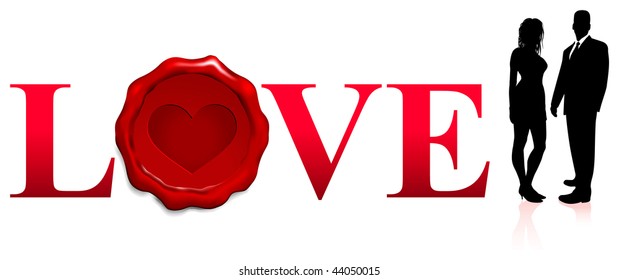 Couple with Love background Original Vector Illustration