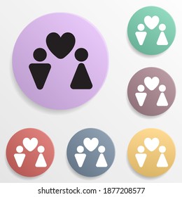Couple in love badge color set icon. Simple glyph, flat vector of valentine's day- wedding icons for ui and ux, website or mobile application