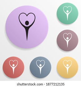 Couple in love badge color set icon. Simple glyph, flat vector of valentine's day- wedding icons for ui and ux, website or mobile application
