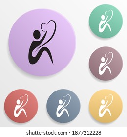 Couple in love badge color set icon. Simple glyph, flat vector of valentine's day- wedding icons for ui and ux, website or mobile application