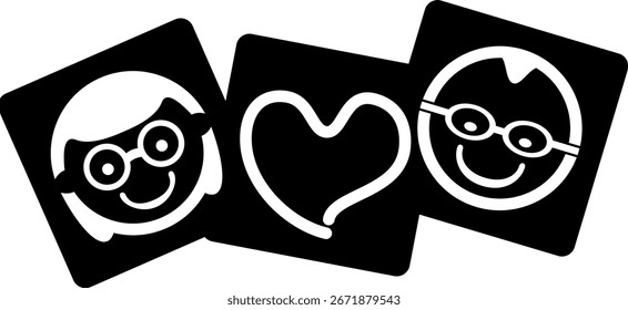 casal amor banner ícone vetor plano
