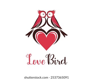 Couple Love Bird logo design concept, Love Bird Logo Template vector icon illustration design Two birds in love