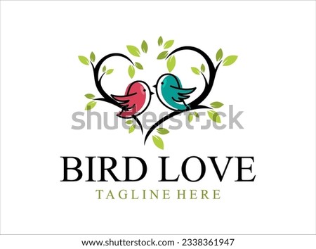 Couple Love Bird logo design concept 商業照片 © 