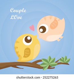 couple love bird in valentine day