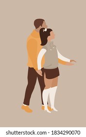 Couple in love card vertical