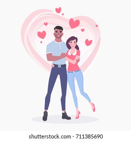 Couple in love. Characters in cartoon style