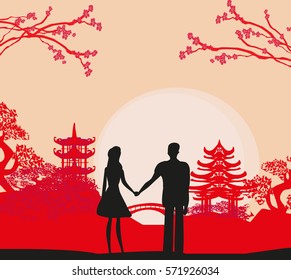 couple in love in China