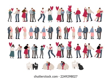 couple love clipart, dancing black people clip art, cute old couple, valentines day vector illustration in flat cartoon style