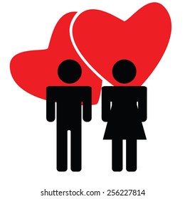 couple in love color vector