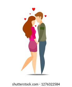 Couple in love, concept. Cartoon characters characters. Vector illustration