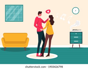 Couple in love concept illustration