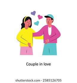 Couple in love Concept vector illustration.  isolated on white Background. 