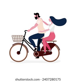 Couple in love concept. Young Couple lifestyle in love together, Illustration design.