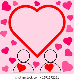 couple in love copy space valentine vector