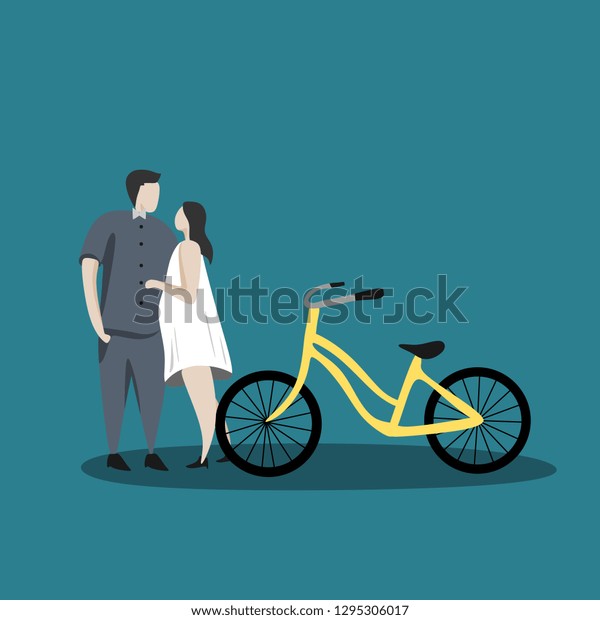 Couple Love Cute Cartoon Bicycle Character Stock Vector Royalty Free 1295306017 Shutterstock 6538