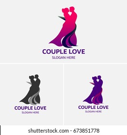 Couple Love Dancing Logo Template