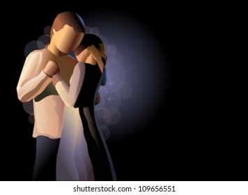 couple in love dancing in the night