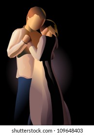 couple in love dancing vector illustration